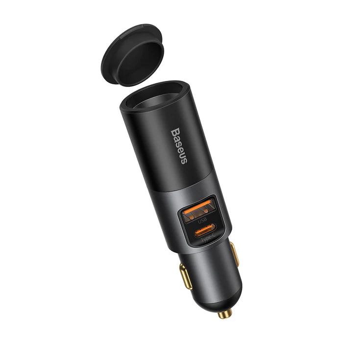 Baseus 120W Car Charger with USB Type-C and Cigarette Lighter Socket Baseus 120W Car Charger with USB Type-C and Cigarette Lighter Socket
