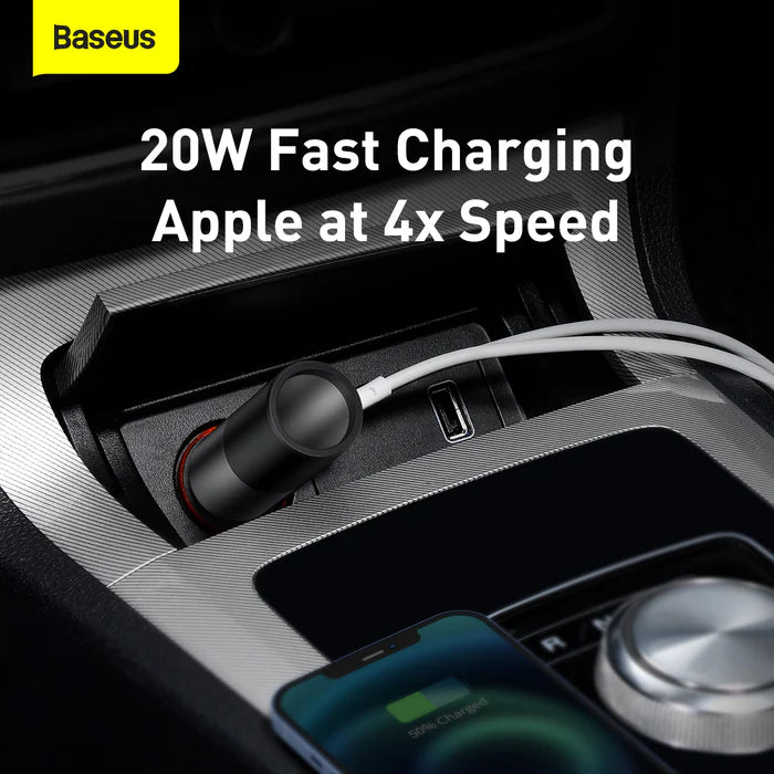 Baseus 120W Car Charger with USB Type-C and Cigarette Lighter Socket Baseus 120W Car Charger with USB Type-C and Cigarette Lighter Socket