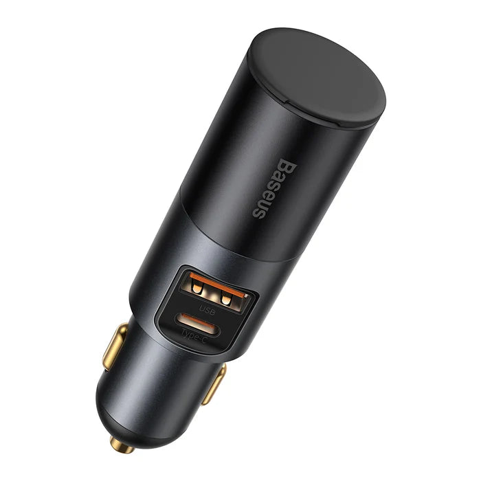 Baseus 120W Car Charger with USB Type-C and Cigarette Lighter Socket