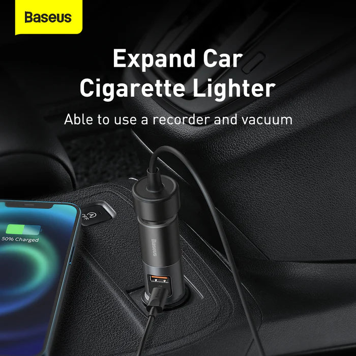 Baseus 120W Car Charger with USB Type-C and Cigarette Lighter Socket Baseus 120W Car Charger with USB Type-C and Cigarette Lighter Socket