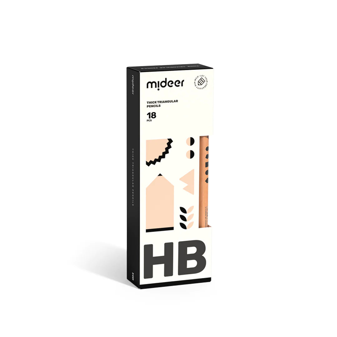 Mideer Thick Triangular Pencils HB - 18pcs