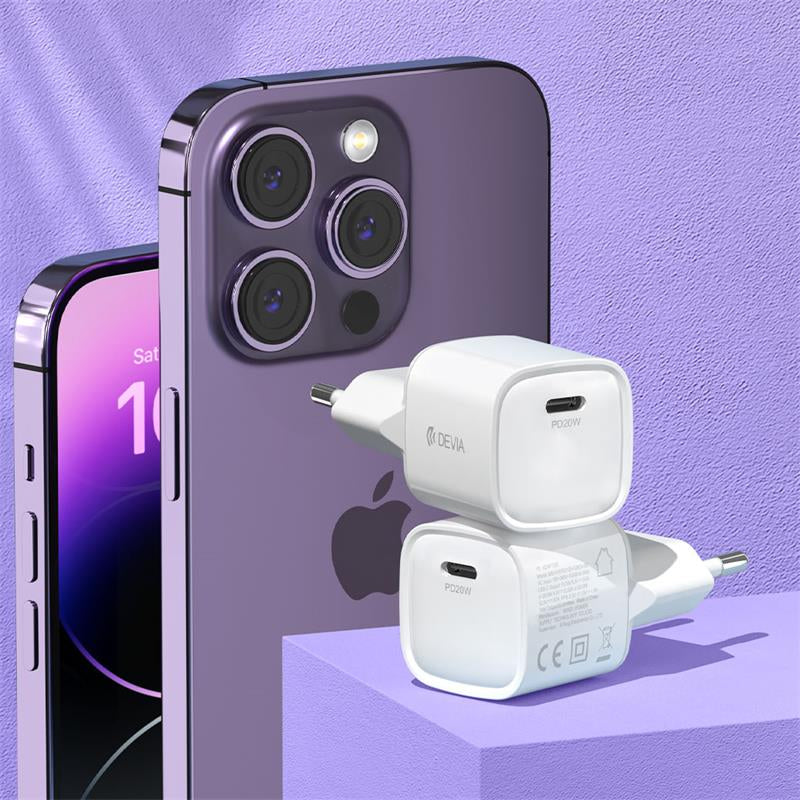 Devia network charger Extreme Speed Mini PD Quick Charger 20W - White Devia network charger Extreme Speed Mini PD Quick Charger 20W - White