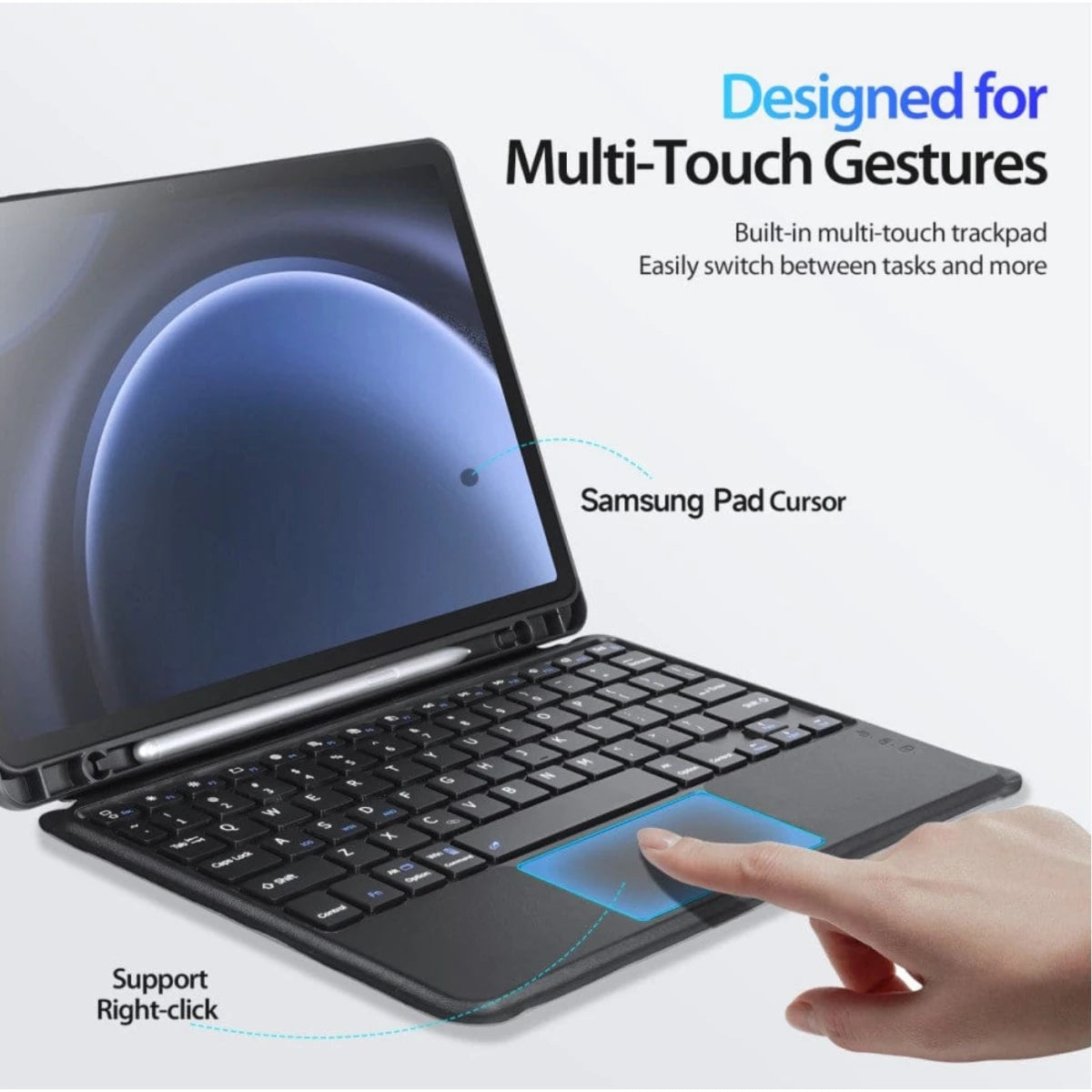 Dux Ducis DK Series Keyboard Samsung Tab S9 FE Arabic