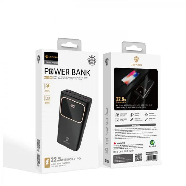 Lenyes PX188D 10000mAh Power Bank with Fast Charging
