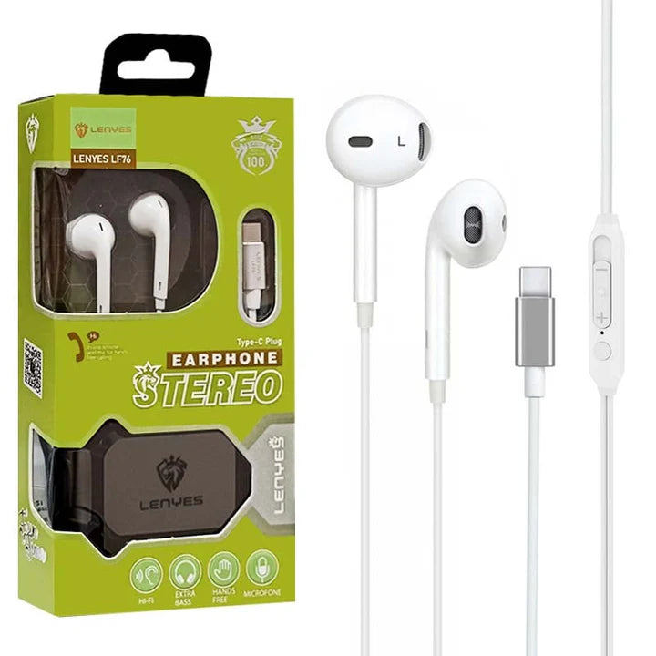 Lenyes LF76 Type-C Wired Earphones – HiFi Digital Audio Lenyes LF76 Type-C Wired Earphones – HiFi Digital Audio