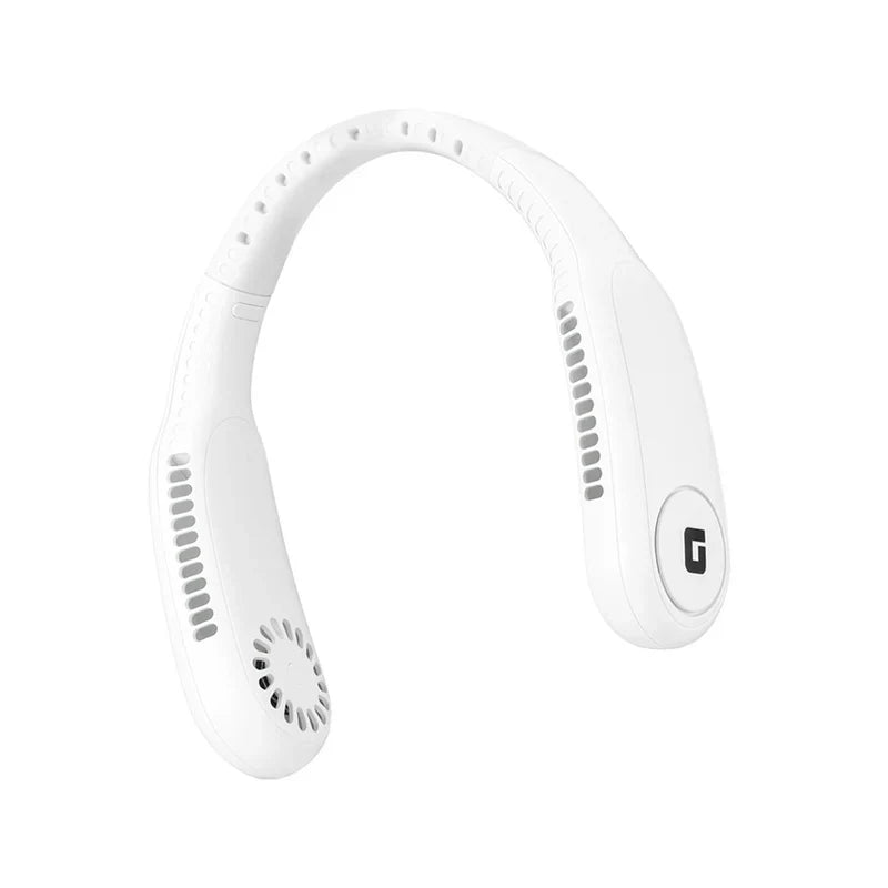 Geepas Rechargeable Portable Neck Fan, 3 Speeds, 6H Runtime, White GF21228