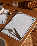 Madame Coco Ancre Placemat Set of 2 by Madame Coco – Modern Table Mats in White & Navy