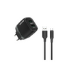 شاحن Green Lion جداري 12 واط بمنفذين USB + كابل Type-C