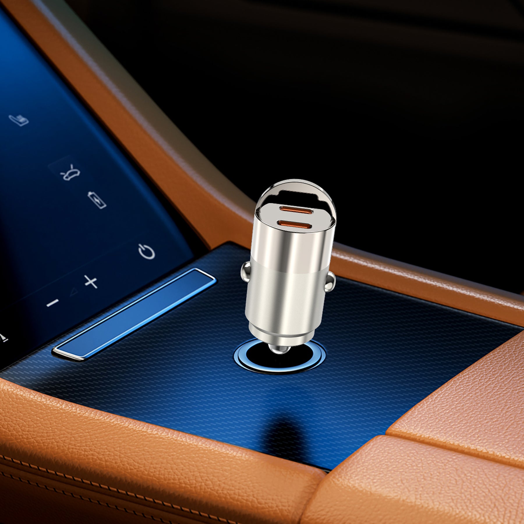 WIWU Nano Dual C 30W Fast Car Charger Compact & Powerful - Titanium WIWU Nano Dual C 30W Fast Car Charger Compact & Powerful - Titanium