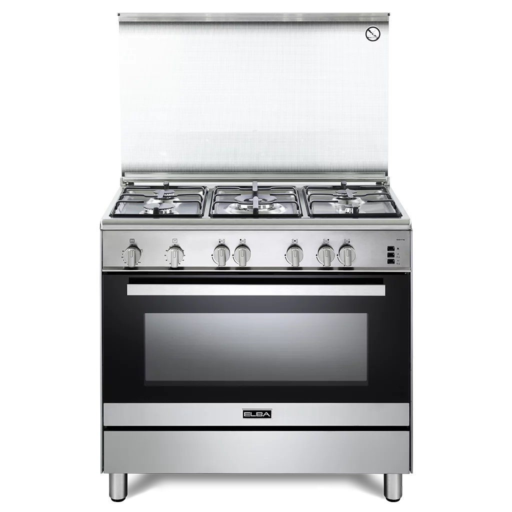 Elba 90 cm Gas Cooker with 5 Burners & Stainless Steel Design