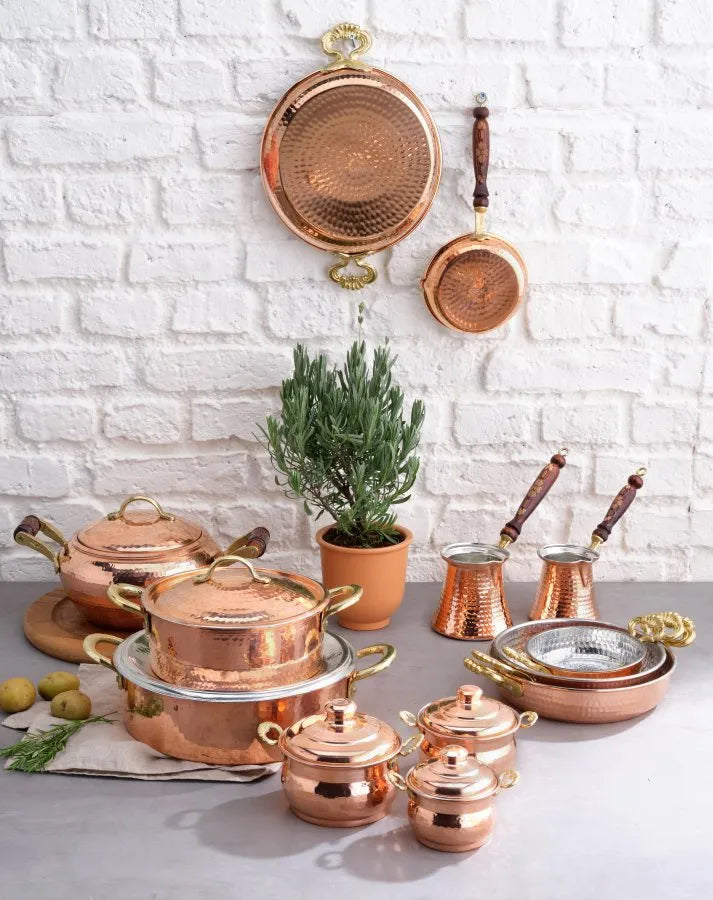 KARACA Mesopotamia Copper Shallow Casserole with Lid, 20cm KARACA Mesopotamia Copper Shallow Casserole with Lid, 20cm