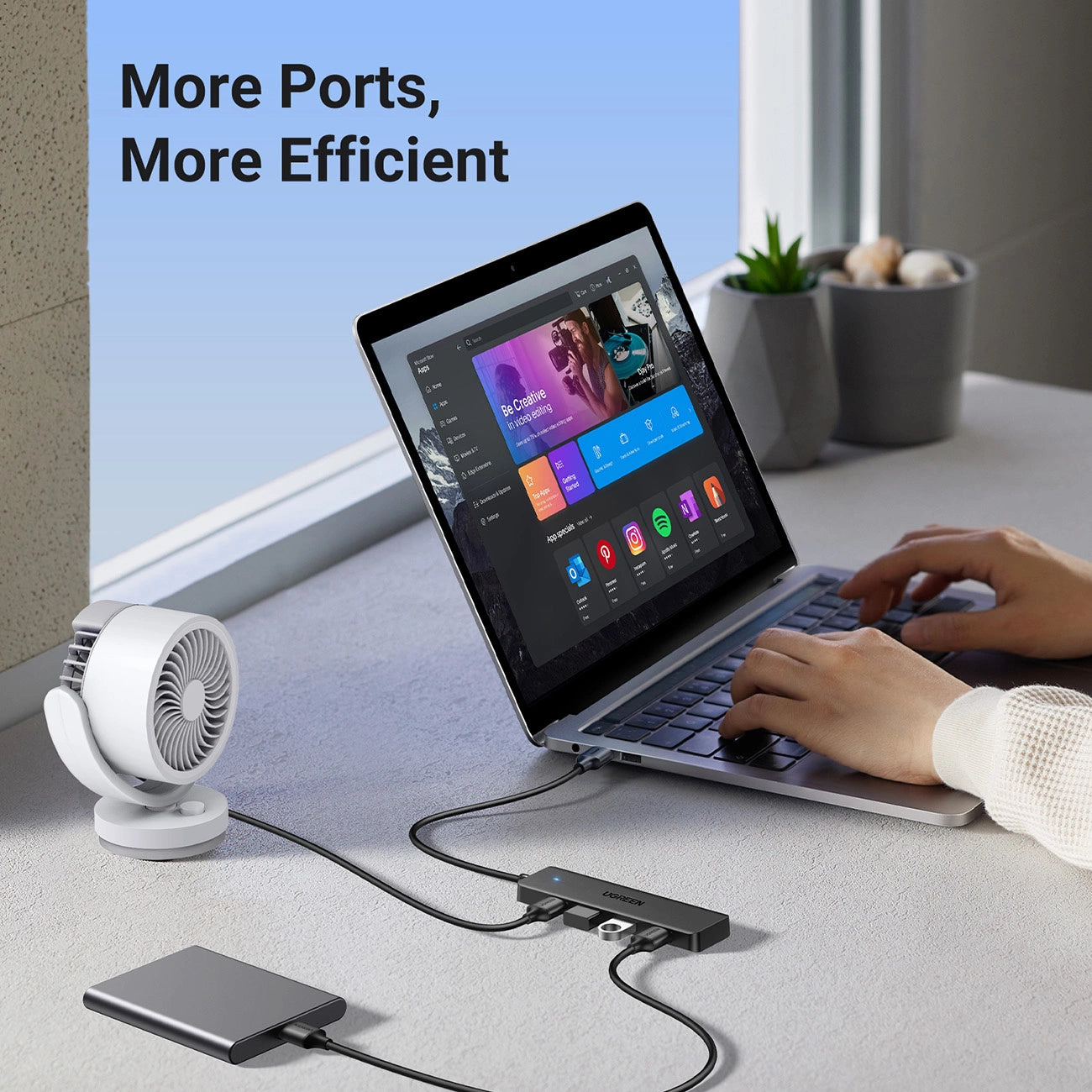UGREEN USB 3.0 Hub 4-Port Ultra-Slim Splitter – 25851 UGREEN USB 3.0 Hub 4-Port Ultra-Slim Splitter – 25851
