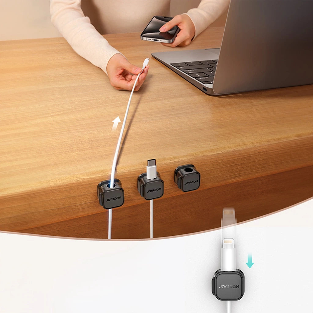 Joyroom JR ZS368 Magnetic Cable Organizer 3 pcs - Black Joyroom JR ZS368 Magnetic Cable Organizer 3 pcs - Black