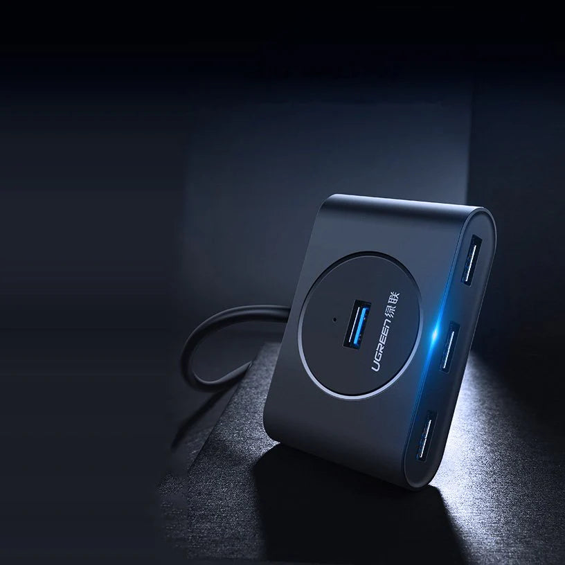 يوجرين USB 3.0 Hub بـ4 منافذ بسرعة 5Gbps – أسود – 20290