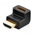 محول يوجرين HDMI ذكر إلى أنثى زاوية لأعلى - أسود