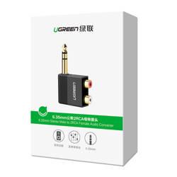 UGREEN 6.35mm Male to 2RCA Female Adapter - Black