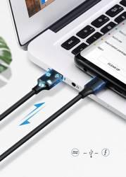 كابل يوجرين USB-A إلى USB-C 2م - طلاء نيكل، أسود متين