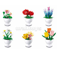 Flower Pot Building Set – 6 Pieces | Kids Creative Toy