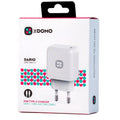 شاحن DOMO DARIO DMC-04 C-L بقدرة 20 واط بمنفذ Type-C مع كابل Lightning - أبيض