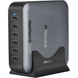 محطة شحن بروميت باور بيس GaN285، شاحن مكتبي بـ 6 منافذ USB-C مع PPS، كابل بطول 1.5 متر