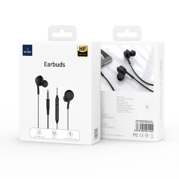 WiWU 3.5mm Audio Jack EB310 Stereo Earbuds Widely compatible 3.5mm Earphone with Microphone