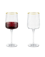 Madame Coco Musette Allure Gold Wine Glass Set of 4 – 320ml, Shimmering & Luxurious