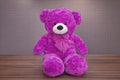 Giant Purple Teddy Bear 1 Meter – Soft Plush with Bow Tie