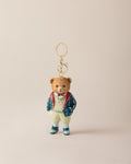 Madame Coco Boris Bear Keyring | Cute Navy & Beige Teddy Bear Keychain