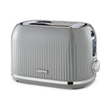 Geepas Fluted 2-Slice Toaster, 6 Browning Levels, Grey GBT36558UK-GR