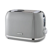 Geepas Fluted 2-Slice Toaster, 6 Browning Levels, Grey GBT36558UK-GR