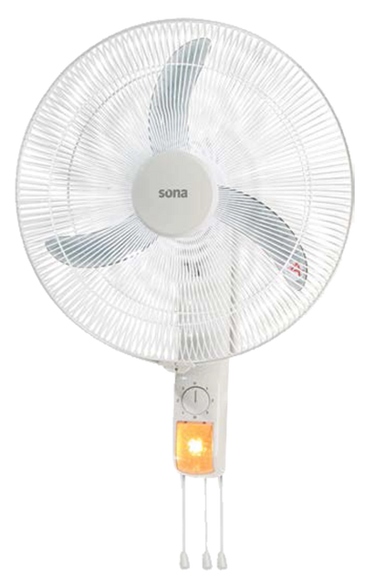 Sona Wall Fan 18" White | 3-Speed Copper Motor | Model WF-550