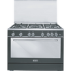 Elba 90 cm Gas Cooker 5 Burners Black Stainless Steel