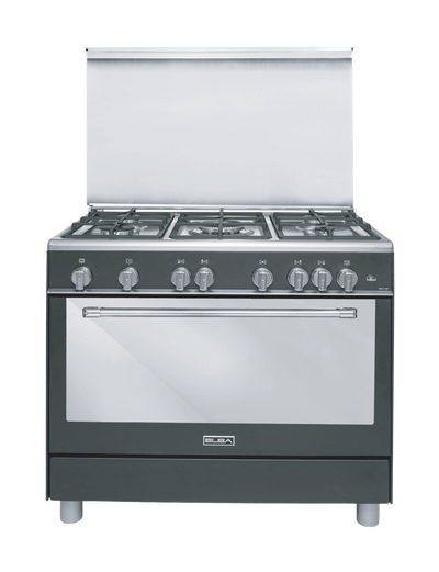 Elba 90 cm Gas Cooker 5 Burners Black Stainless Steel