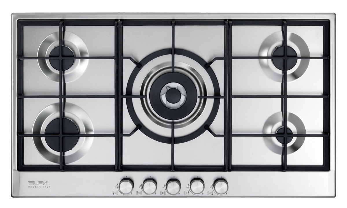 Elba 90 cm Gas Hob with 5 Burners and Cast Iron Support