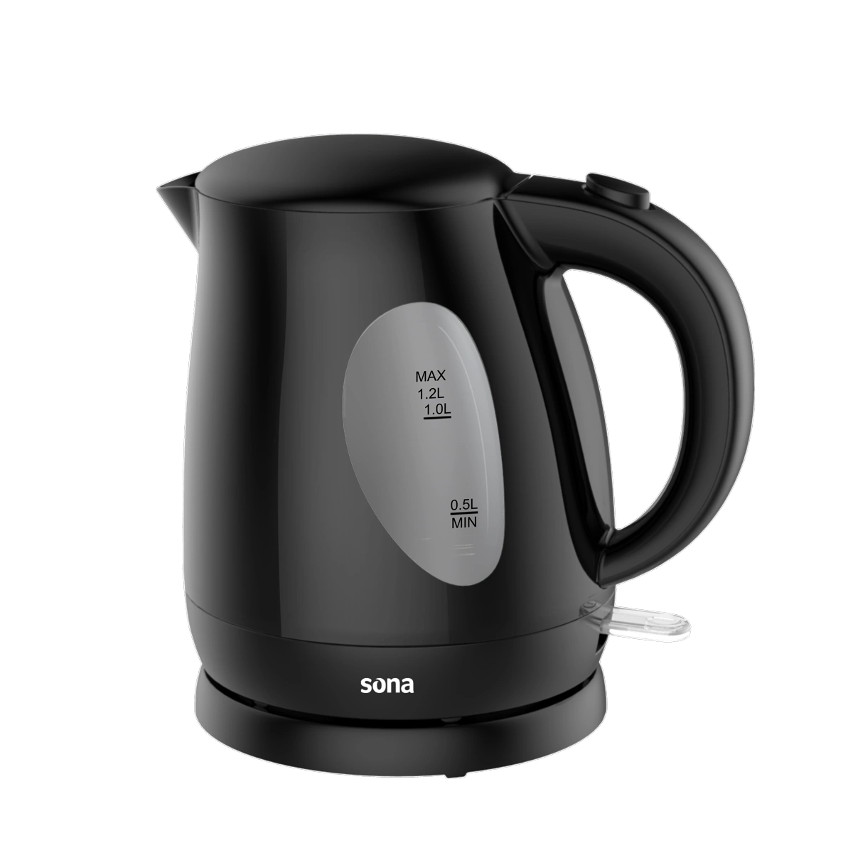 Sona Kettle 1.2L 2200W Black with LED Indicator & Auto Shut-Off