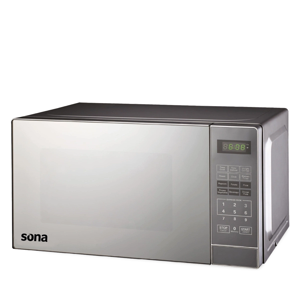 Sona 22L Silver Microwave with Mirror Glass – 700W