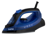 Sona SI-619 B Steam Iron 2200W – Ceramic Soleplate, 280ml Tank, Blue