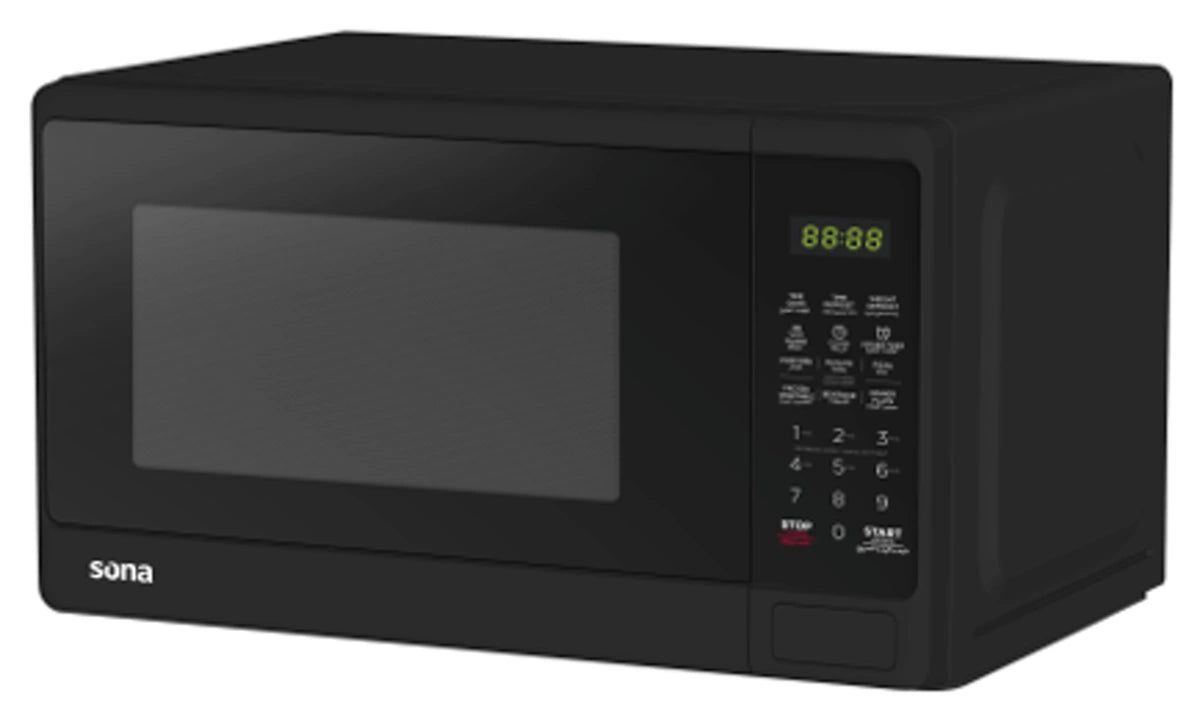 Sona 700W Black Microwave with 6 Auto Cooking Menus