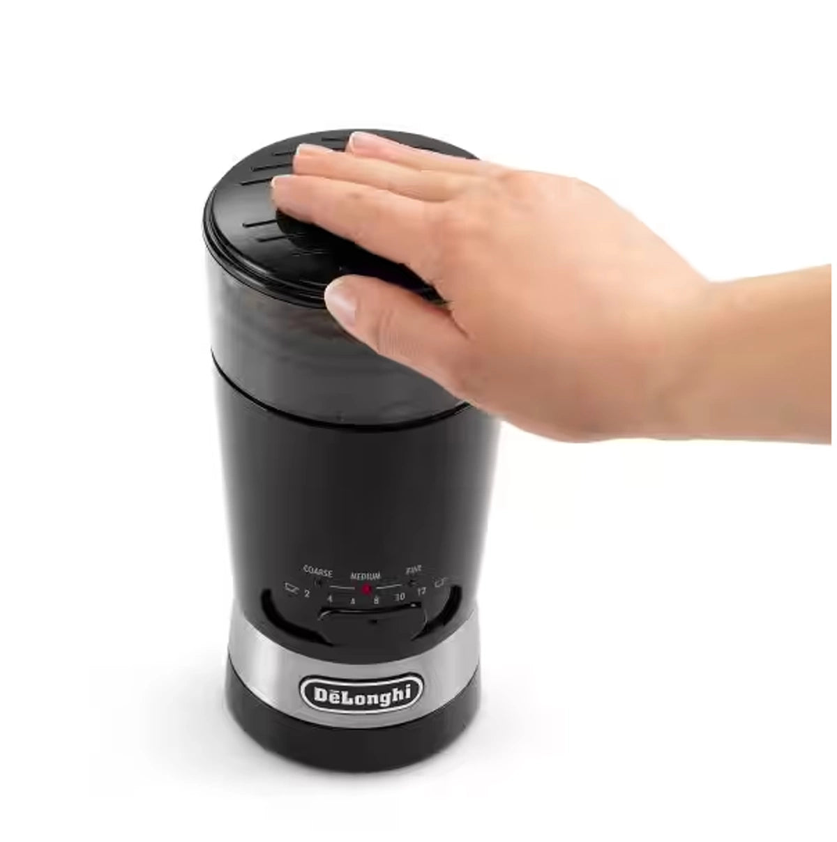 DeLonghi Coffee Grinder - 3 Grind Settings, 90g Capacity DeLonghi Coffee Grinder - 3 Grind Settings, 90g Capacity