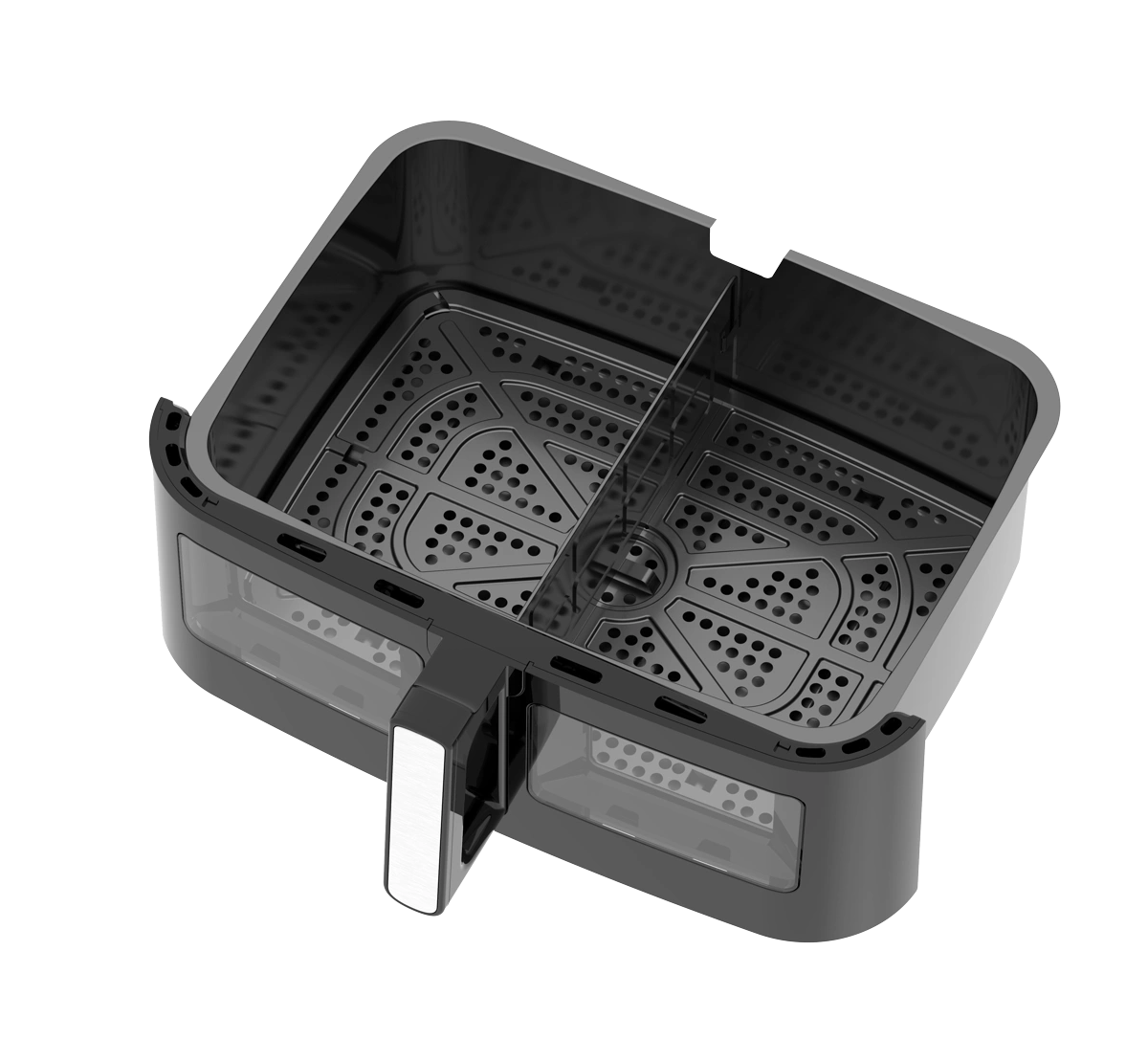 قلاية هوائية سونا 10 لتر سوداء 2600 واط مع فاصل شفاف