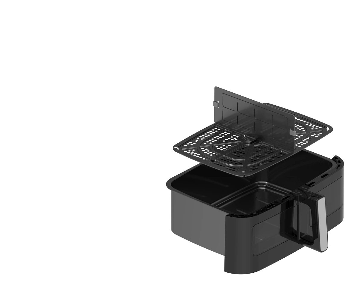 قلاية هوائية سونا 10 لتر سوداء 2600 واط مع فاصل شفاف