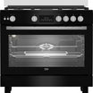 Beko Gas Cooker 90 cm 5 Burners Black with Fan and Cast Iron Pan – BGGR11225GBX