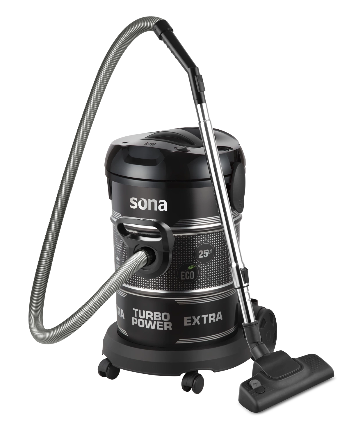 Sona Barrel Vacuum Cleaner 2400W 25L Metal Tank with Air Blower Black