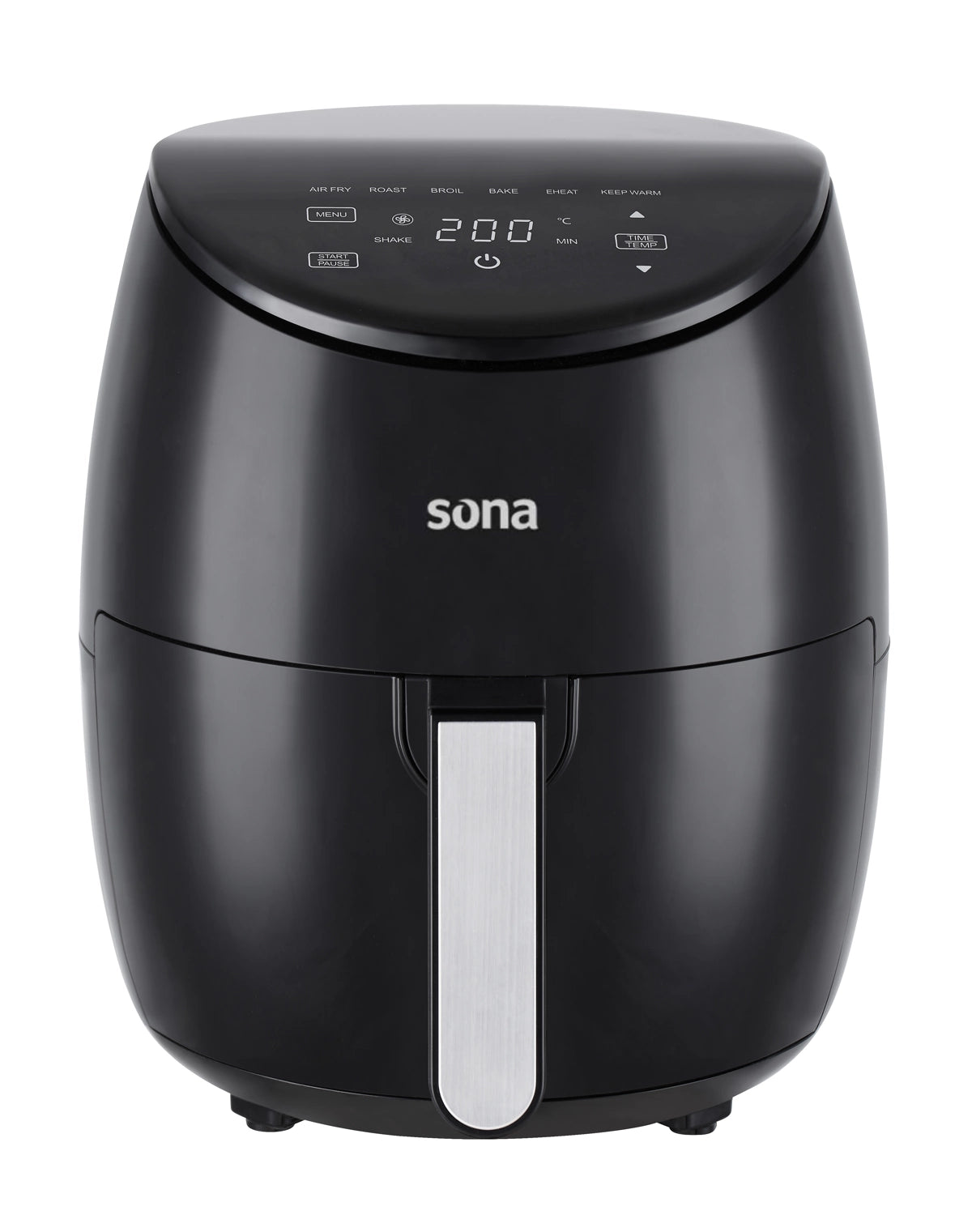 Sona Air Fryer 5.2L 1500W Black | Digital Touch | 6 Presets | Model SAF-9805
