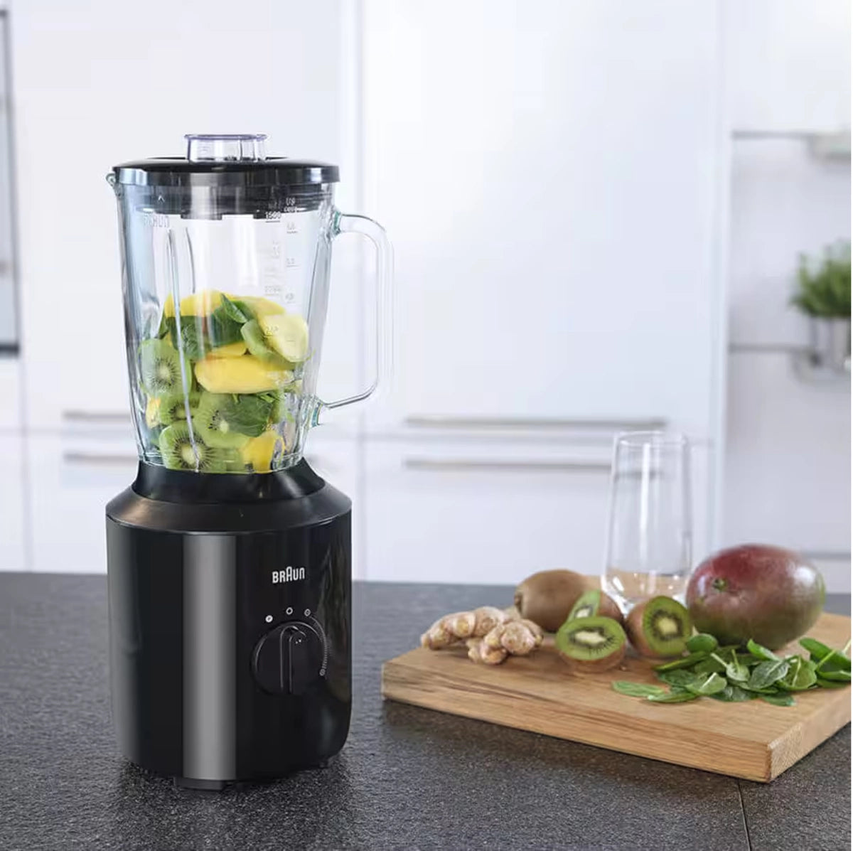 Braun PowerBlend 3 Jug Blender 800W 1.5L Variable Speeds TriAction Technology – Black (JB3150BK)