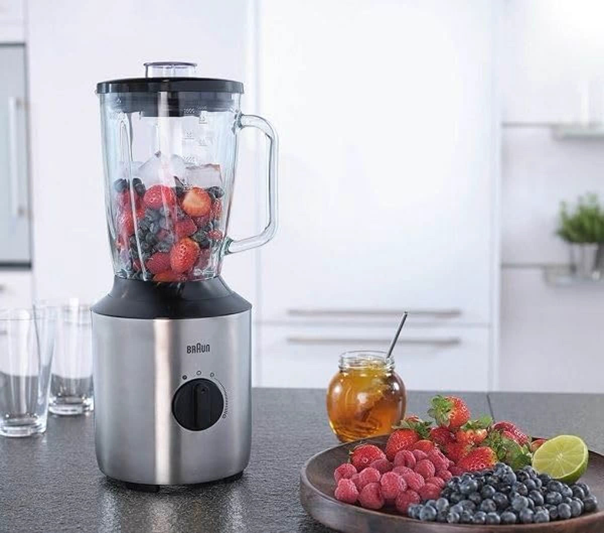 خلاط براون PowerBlend 800 واط 1.5 لتر مع أكواب Smoothie2Go