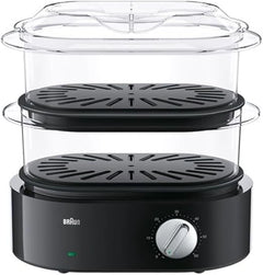 Braun IdentityCollection Food Steamer 850W 2-Tier 3.1L with Easy Timer – Black (FS5100BK)