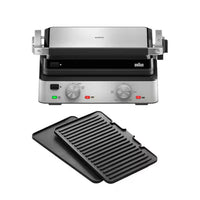 شواية براون MultiGrill 7 2000 واط 3 أوضاع 230°C – أسود/ستانلس