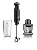 Braun Series 3 Hand Blender 900W 2 Speeds 350ml Chopper & Measuring Beaker – Black (MQ30201MBK)