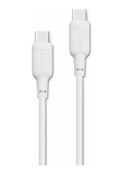 Philips 60W USB-C to USB-C Cable 1M White Fast Charging Philips 60W USB-C to USB-C Cable 1M White Fast Charging